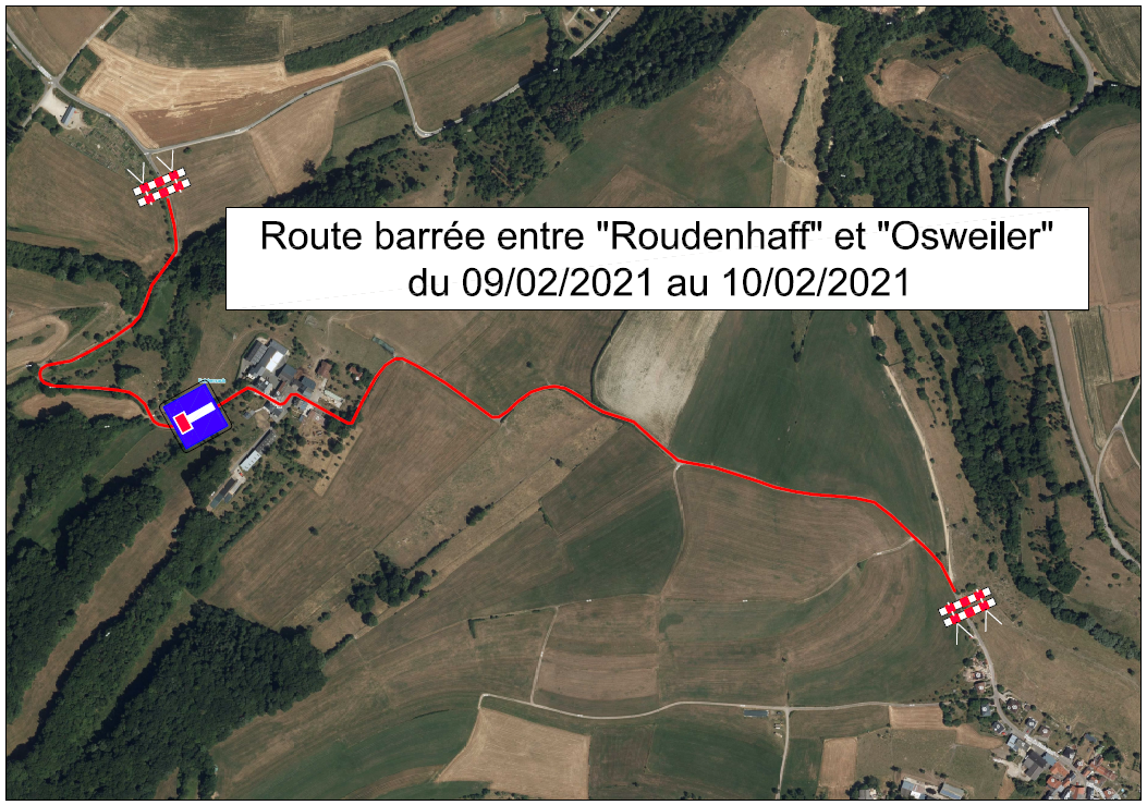 Avis - Route barrée au Rodenhof